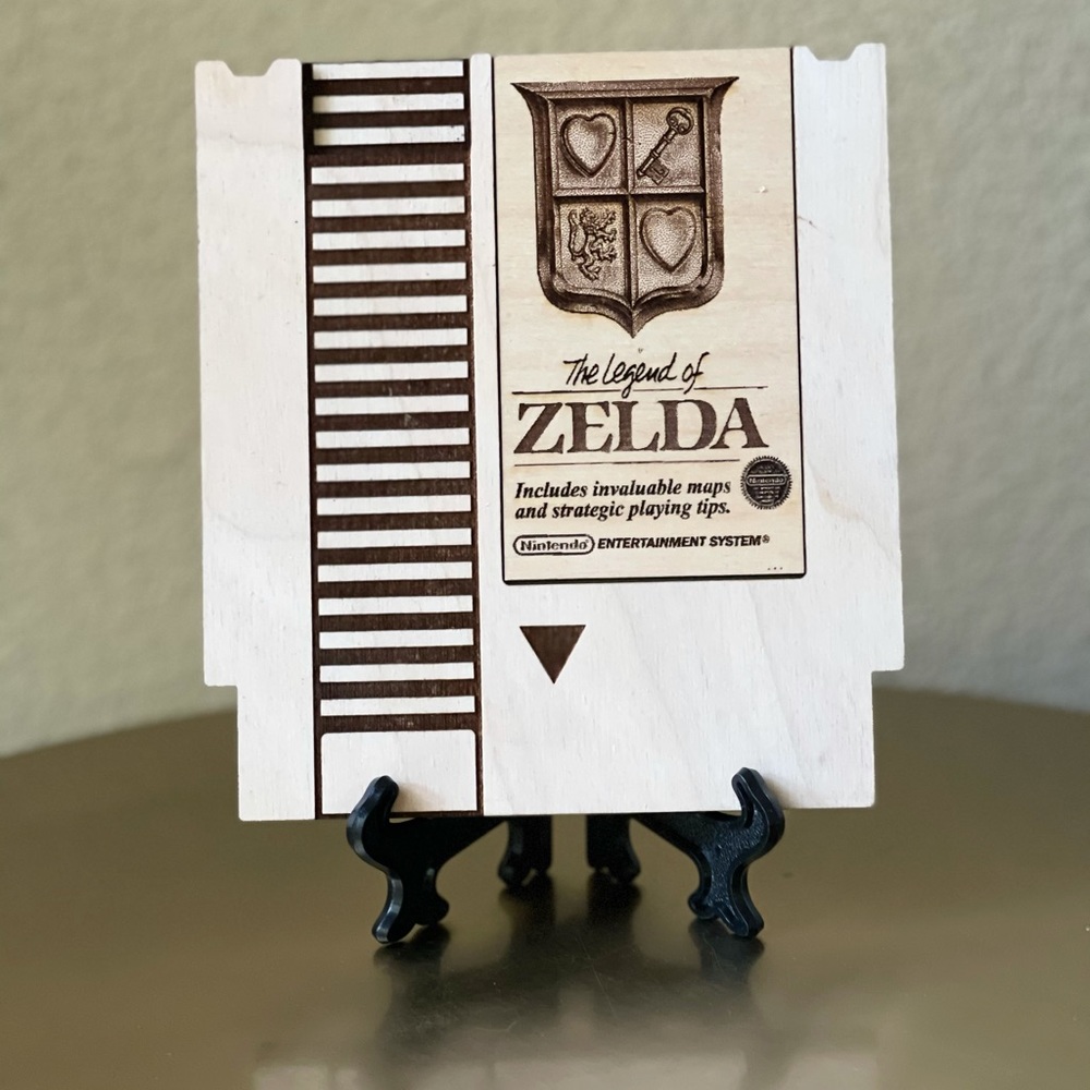 Legend of Zelda custom wooden nes cart display
